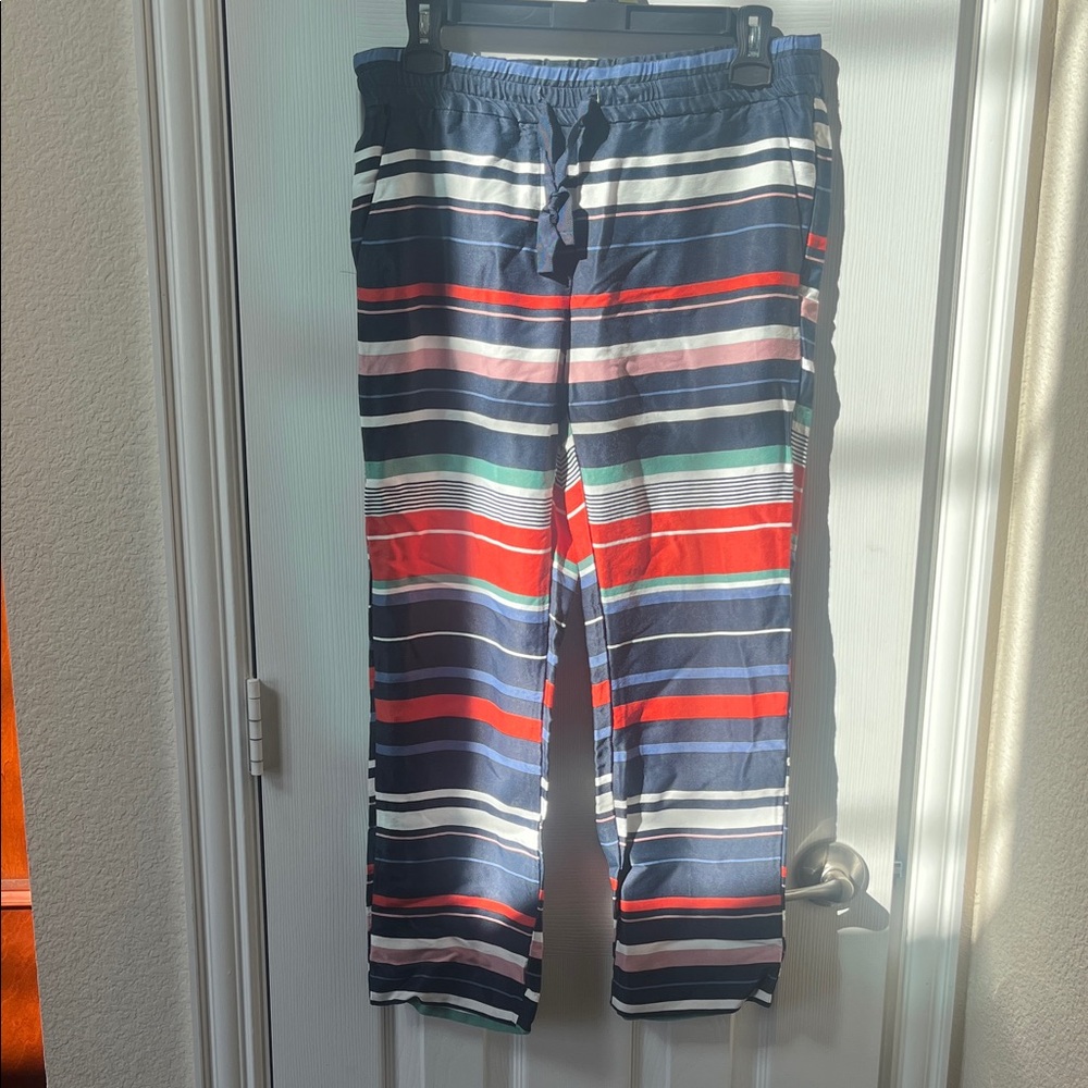 Ann Klein LOFT Navy and Red Striped Sleep Pajama Lounge Pants with pockets - XS